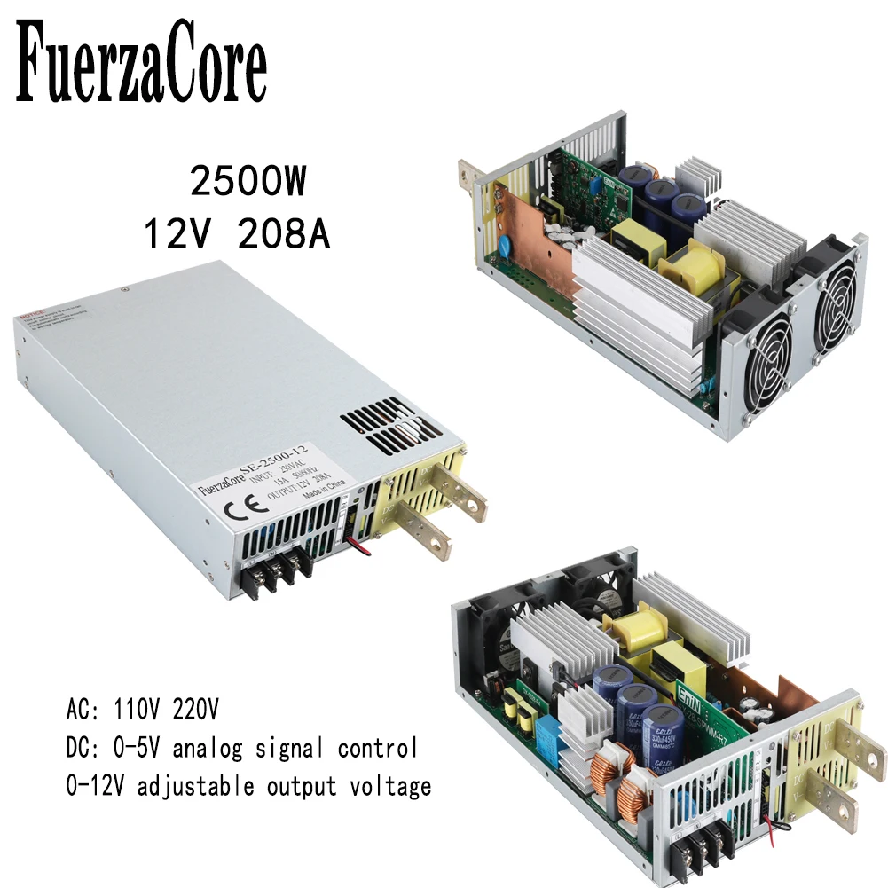 2500W 12V HighPower SMPS 0-12V Output Voltage 0-5V Analog Signal Control AC to DC LED Driver Motor Battery Industrial Equipment
2500W 12V HighPower SMPS 0-12V Output Voltage 0-5V Analog Signal Control AC to DC LED Driver Motor Battery Industrial Equipment