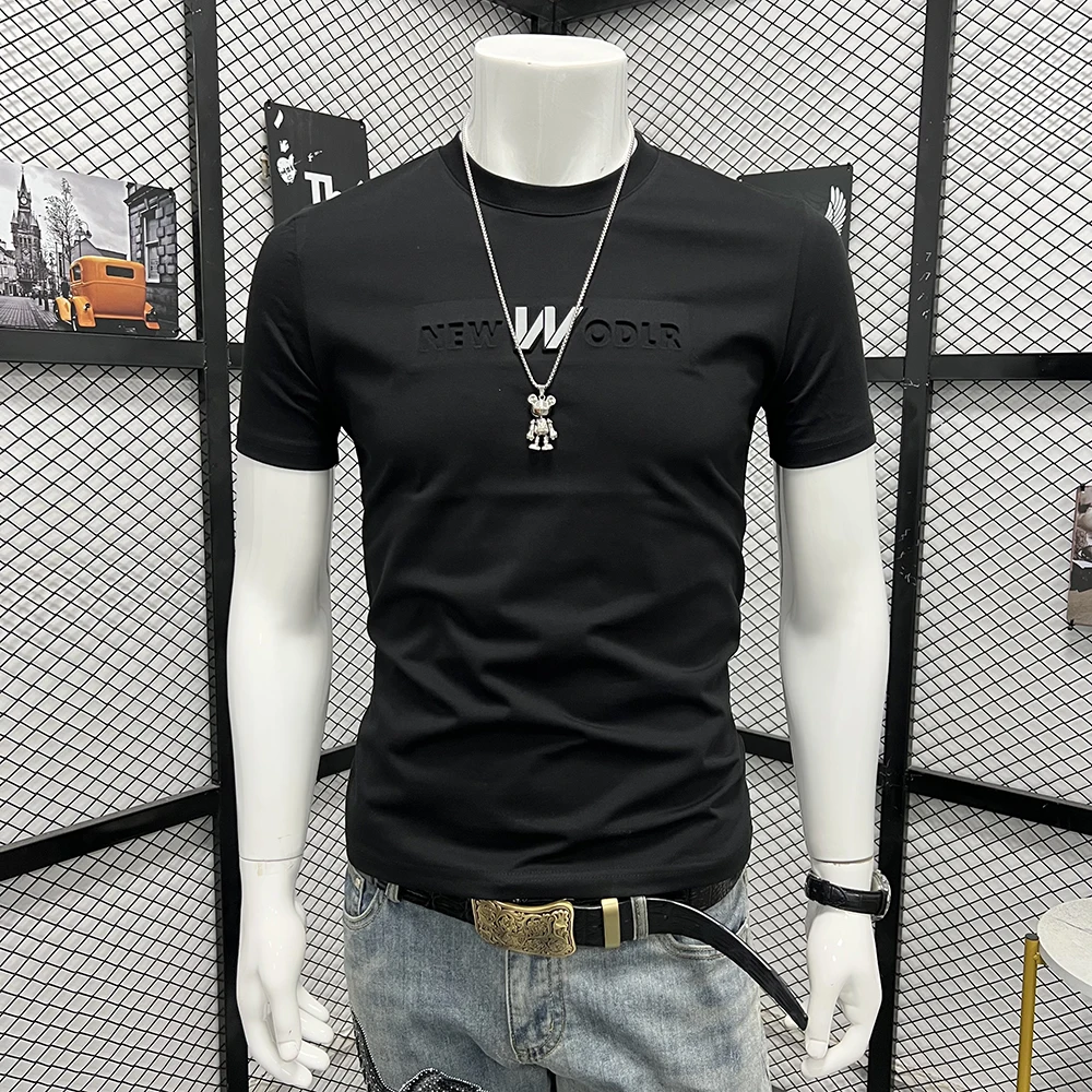 Men's Trendy T-shirt Summer New Design Steel Print Embossed Letter Male Tees Casual Short Sleeved Base Shirt Man Clothing M-4XL
Men's Trendy T-shirt Summer New Design Steel Print Embossed Letter Male Tees Casual Short Sleeved Base Shirt Man Clothing M-4XL