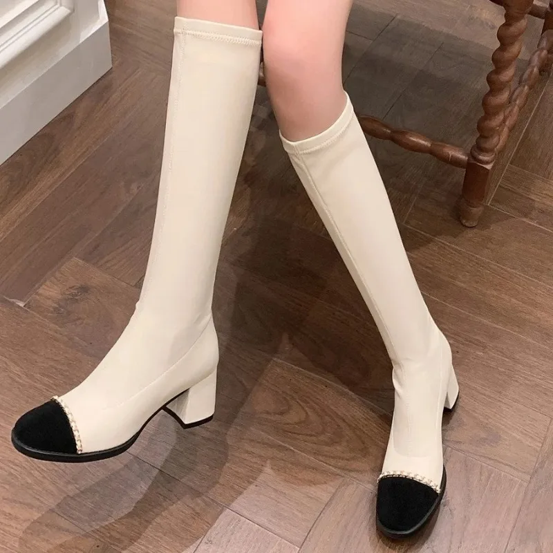 New Women's Shoes Exquisite Self Cultivation Stretch Boots for Woman Luxury France High Heeled Boots Designer Shoes Botas Mujer
New Women's Shoes Exquisite Self Cultivation Stretch Boots for Woman Luxury France High Heeled Boots Designer Shoes Botas Mujer