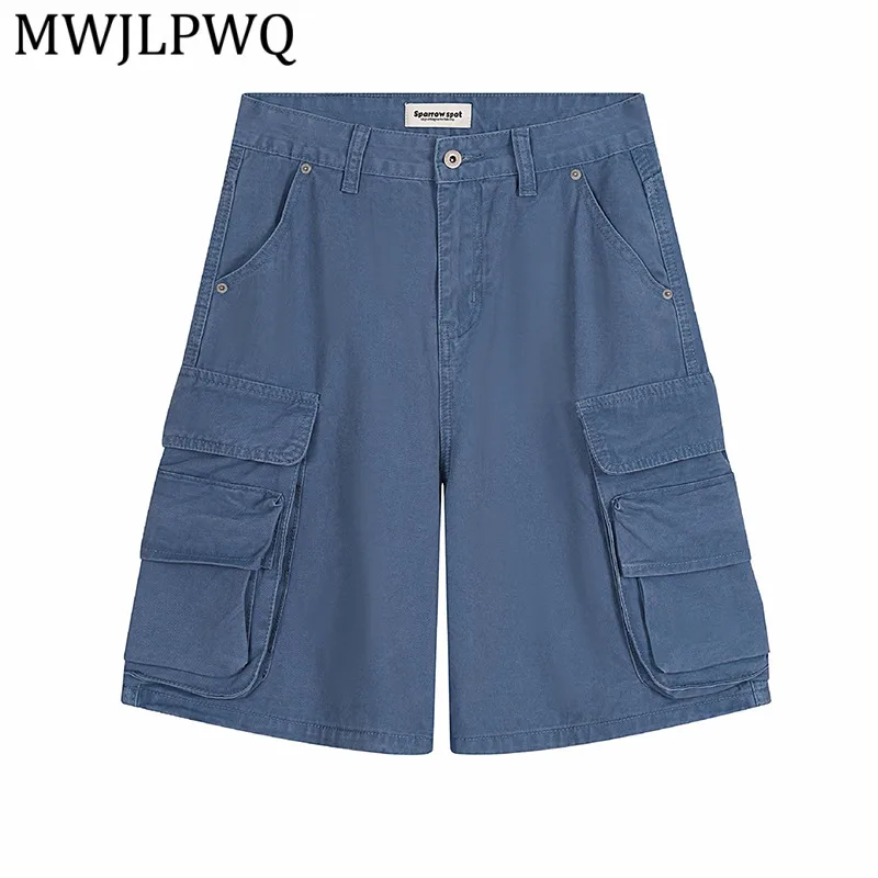 MWJLPWQ American-Style Workwear Blue Washed Distressed Multi-Pocket Straight Cargo Pants Men And Women Loose Casual Shorts 15856
MWJLPWQ American-Style Workwear Blue Washed Distressed Multi-Pocket Straight Cargo Pants Men And Women Loose Casual Shorts 15856