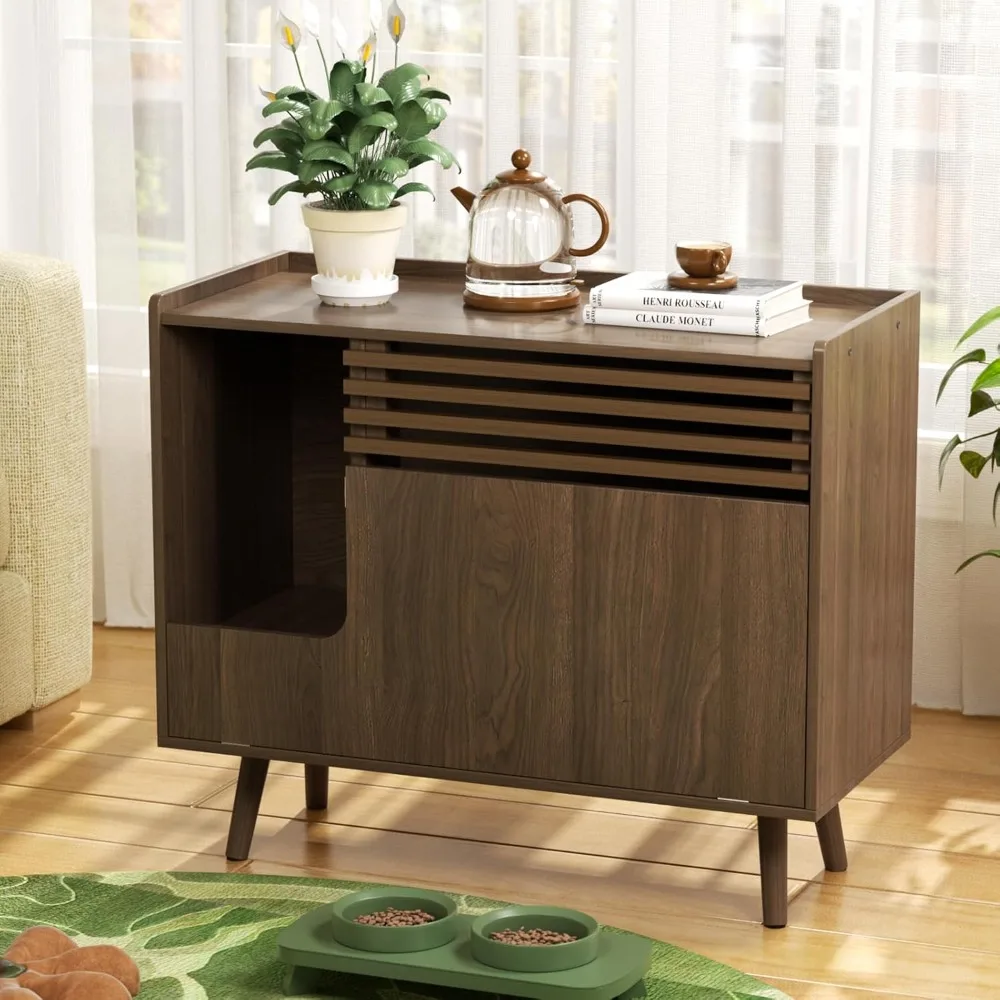 Modern Hidden Litter Box Furniture with Cat Scratch Pad,Flip-Down Opening Litter Box Cabinet Cat Washroom End Table,Brown
Modern Hidden Litter Box Furniture with Cat Scratch Pad,Flip-Down Opening Litter Box Cabinet Cat Washroom End Table,Brown