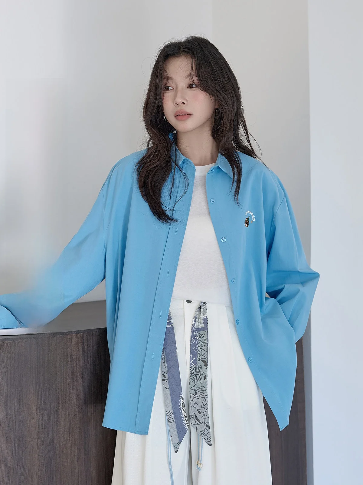Blue Embroidered Loose Women's irt Spring 2026 Faionable Animal Stitching Casual Versatile Top HuiXi Commute Sle Korean...
Blue Embroidered Loose Women's irt Spring 2026 Faionable Animal Stitching Casual Versatile Top HuiXi Commute Sle Korean...