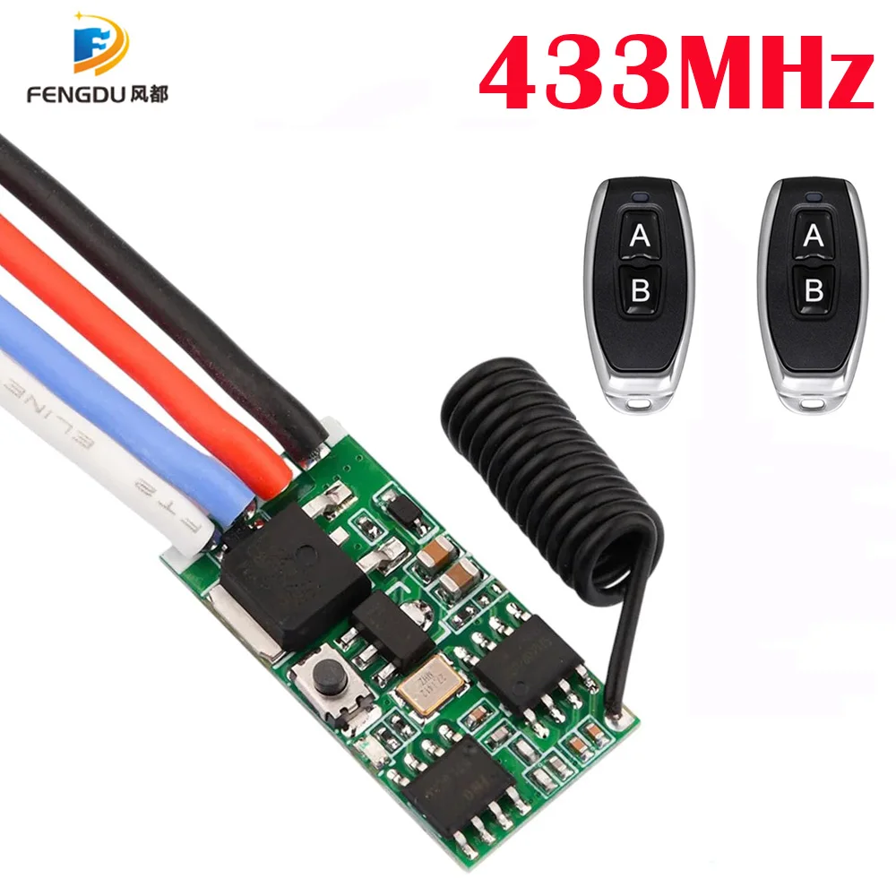 433mhz DC 3.6V 5V 9V 12V 24V 1CH Mini Relay Wireless RF Remote Control Switch LED Lamp Controller Receiver Transmitter
433mhz DC 3.6V 5V 9V 12V 24V 1CH Mini Relay Wireless RF Remote Control Switch LED Lamp Controller Receiver Transmitter