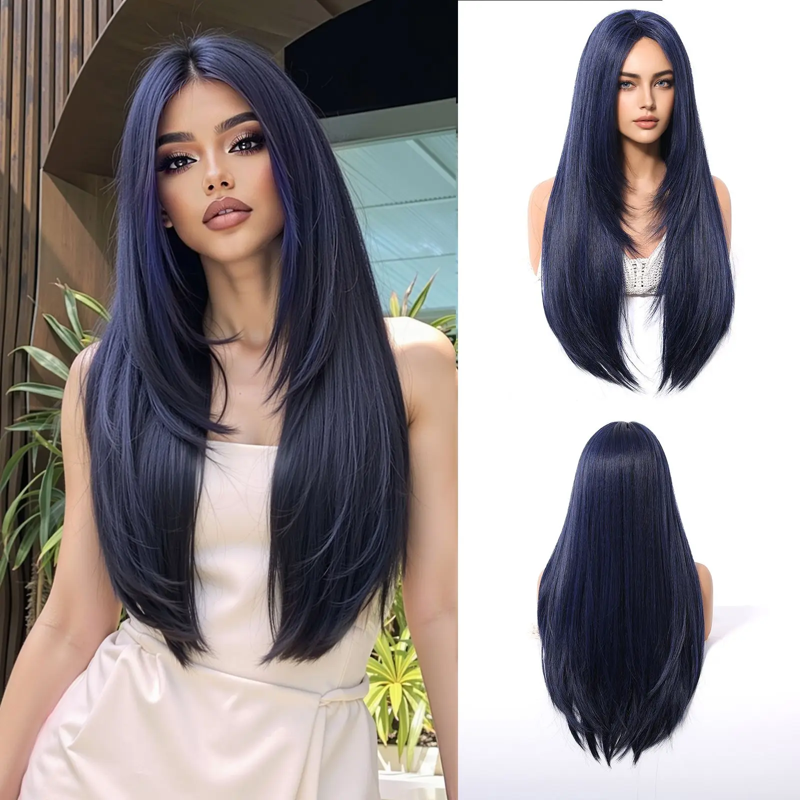 Blue Long Silky Straight Synthetic Wig Middle Part for Women Natural look Hairs Daily Lolita cospaly Wig Heat Resistant Wigs
Blue Long Silky Straight Synthetic Wig Middle Part for Women Natural look Hairs Daily Lolita cospaly Wig Heat Resistant Wigs