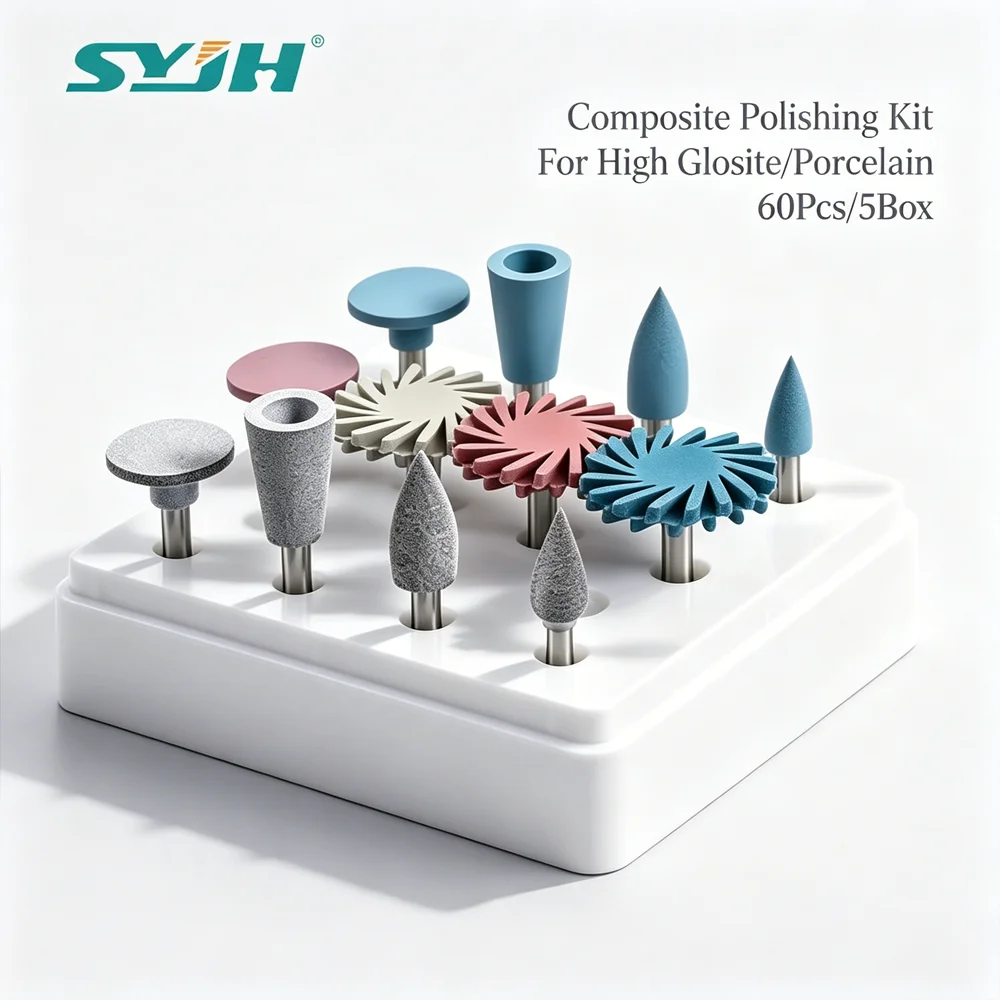 SYJH 60Pcs Dental Composite Polishing Kit Low Speed Handpiece RA 2.35mm Silicone Polisher Teeth Whitening Dental Consumables
SYJH 60Pcs Dental Composite Polishing Kit Low Speed Handpiece RA 2.35mm Silicone Polisher Teeth Whitening Dental Consumables