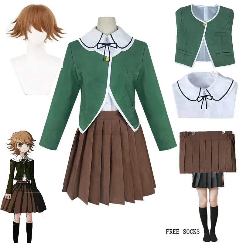 Аниме Kuma Chihiro Danganronpa Fujisaki, парик для косплея, женская униформа JK, костюм на Хэллоуин, карнавальный костюм; 2,c'4,h.
Аниме Kuma Chihiro Danganronpa Fujisaki, парик для косплея, женская униформа JK, костюм на Хэллоуин, карнавальный костюм; 2,c'4,h.
