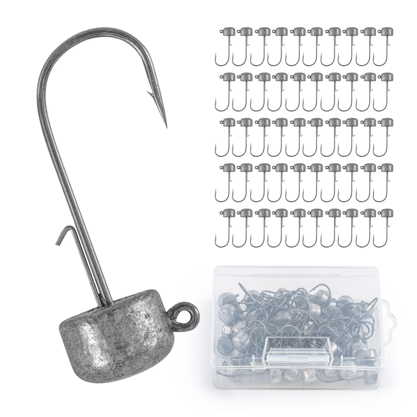 Goture 50pcs/box Carp Fishing Hooks 2.5g 3.5g 5g 7g 10g 14g Jig Head Fishing hook Soft Worm Fishing Accessories
Goture 50pcs/box Carp Fishing Hooks 2.5g 3.5g 5g 7g 10g 14g Jig Head Fishing hook Soft Worm Fishing Accessories