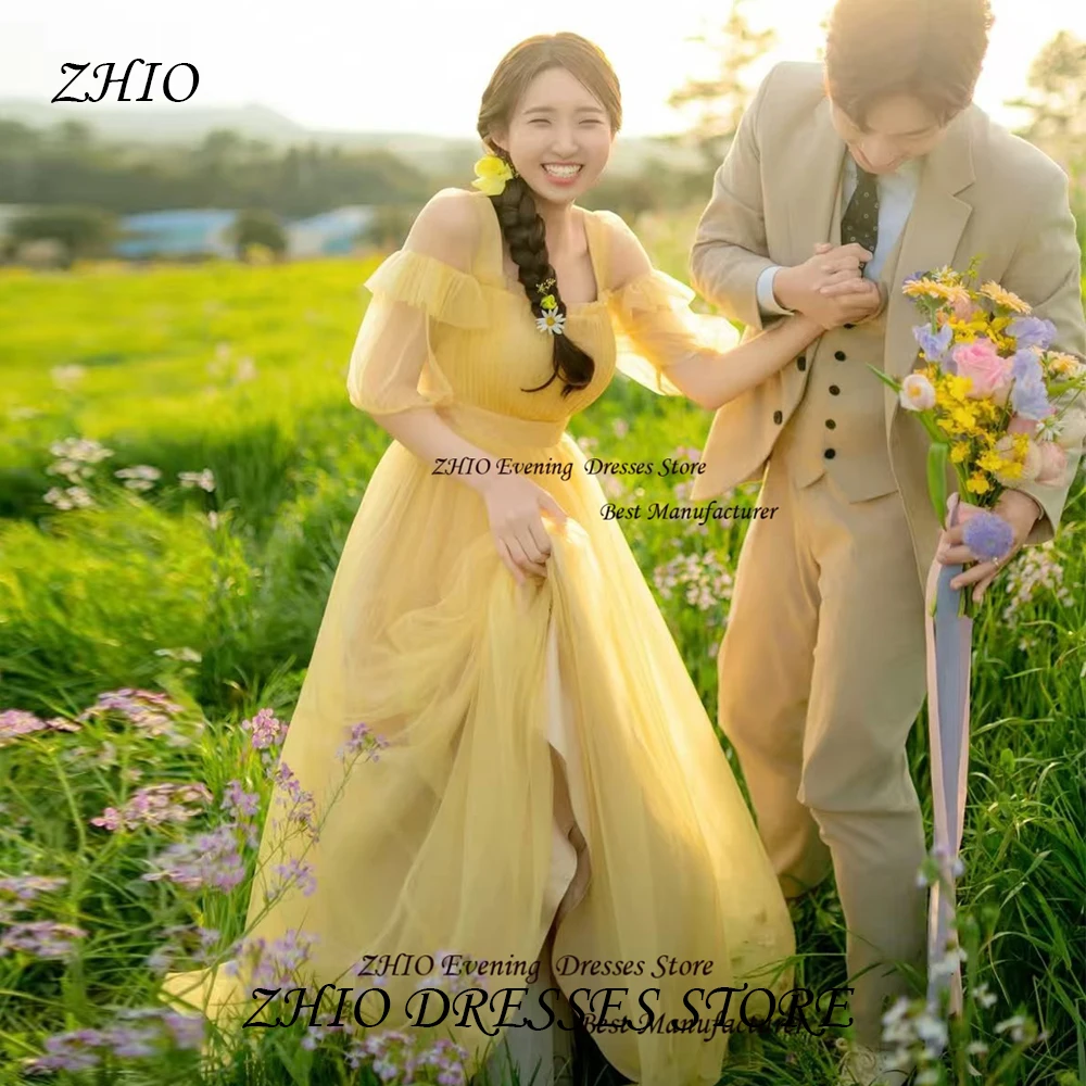 ZHIO Pastrol Yellow Square Collar A-Line Korean Wedding Dress with Short Sleeves Floor-Length Pleated Sweep Train for Brides
ZHIO Pastrol Yellow Square Collar A-Line Korean Wedding Dress with Short Sleeves Floor-Length Pleated Sweep Train for Brides