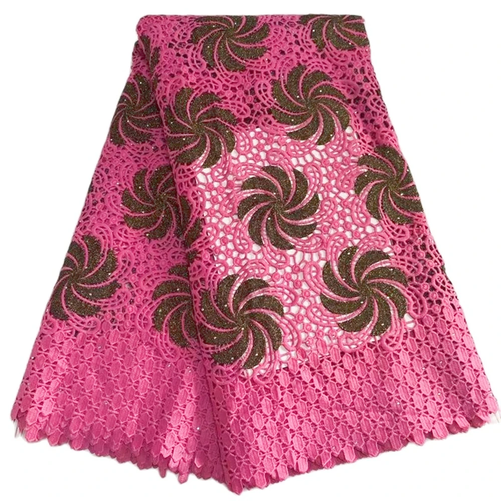 African Lace Fabric Pink High Quality Guipure Cord Lace Nigerian Lace Material 5Yards
African Lace Fabric Pink High Quality Guipure Cord Lace Nigerian Lace Material 5Yards