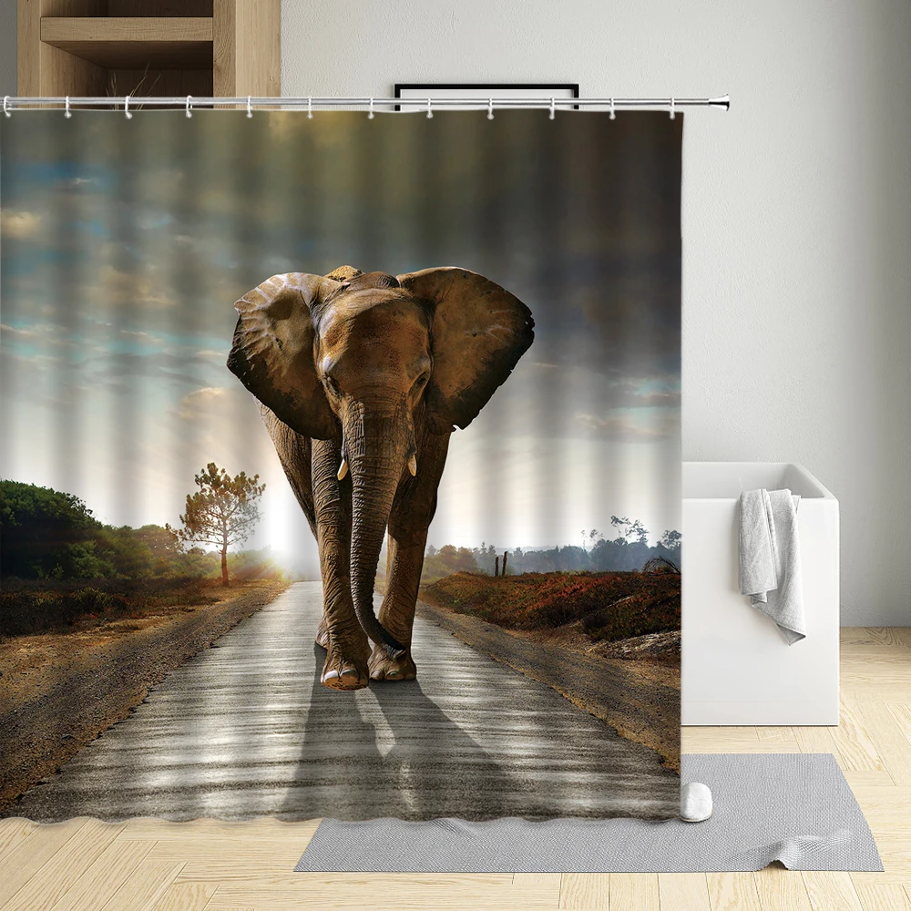 Elephant Landscape Shower Curtain Modern Eco-Friendly Fabric Polyester Waterproof Cloth Bathtub Decor Screen With Hook Washable
Elephant Landscape Shower Curtain Modern Eco-Friendly Fabric Polyester Waterproof Cloth Bathtub Decor Screen With Hook Washable