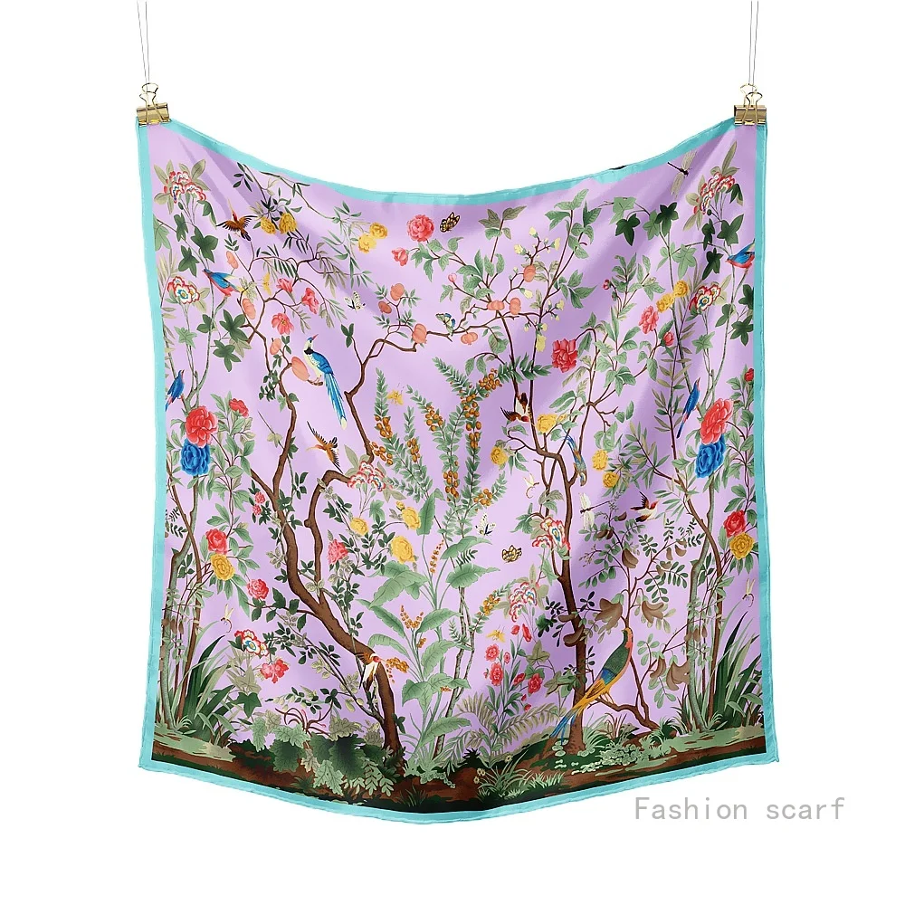 Fashion Versatile Flower Bird Jungle Flower Ladies Decoration Small Square Scarf Silk Scarf Small Scarf Wholesale Girl Gift
Fashion Versatile Flower Bird Jungle Flower Ladies Decoration Small Square Scarf Silk Scarf Small Scarf Wholesale Girl Gift
