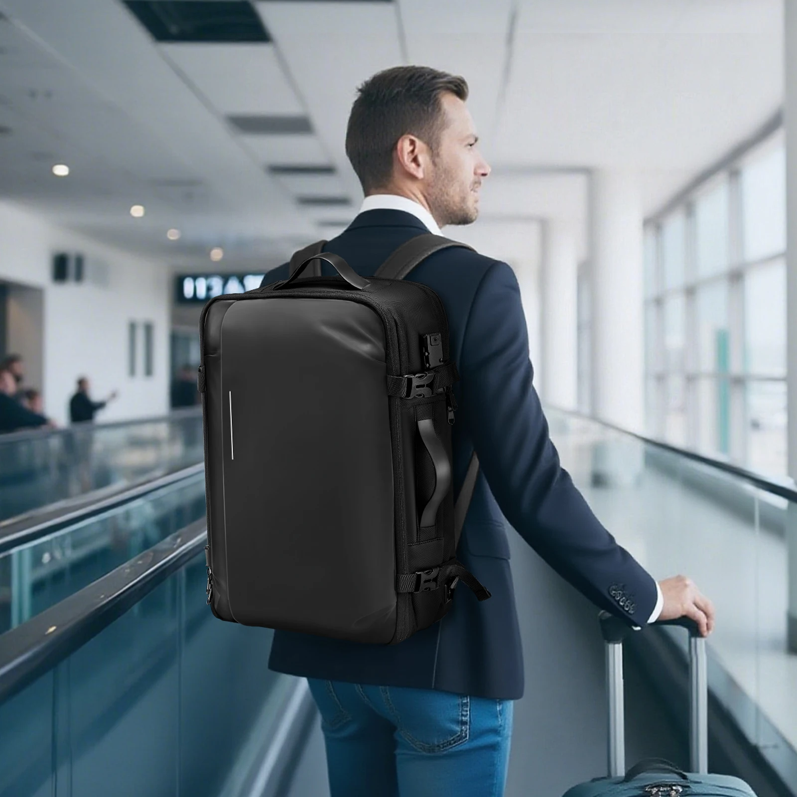 Vacuum Travel Backpack, 65L, Expandable Vacuum Seal Compression Travel Backpack, with TSA-Approved Lock, Multiple Pockets Compartments, Water-Resistant Carry-On Suitcase Luggage, No Pump, Black
Vacuum Travel Backpack, 65L, Expandable Vacuum Seal Compression Travel Backpack, with TSA-Approved Lock, Multiple Pockets Compartments, Water-Resistant Carry-On Suitcase Luggage, No Pump, Black