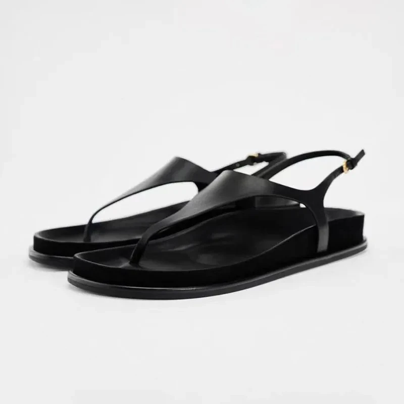 2024 Women Casual Faux Leather Flat Sandals Soft Comfortable Flip-flops Womens Metal Buckle Back Straps Beach Shoes Summer New
2024 Women Casual Faux Leather Flat Sandals Soft Comfortable Flip-flops Womens Metal Buckle Back Straps Beach Shoes Summer New