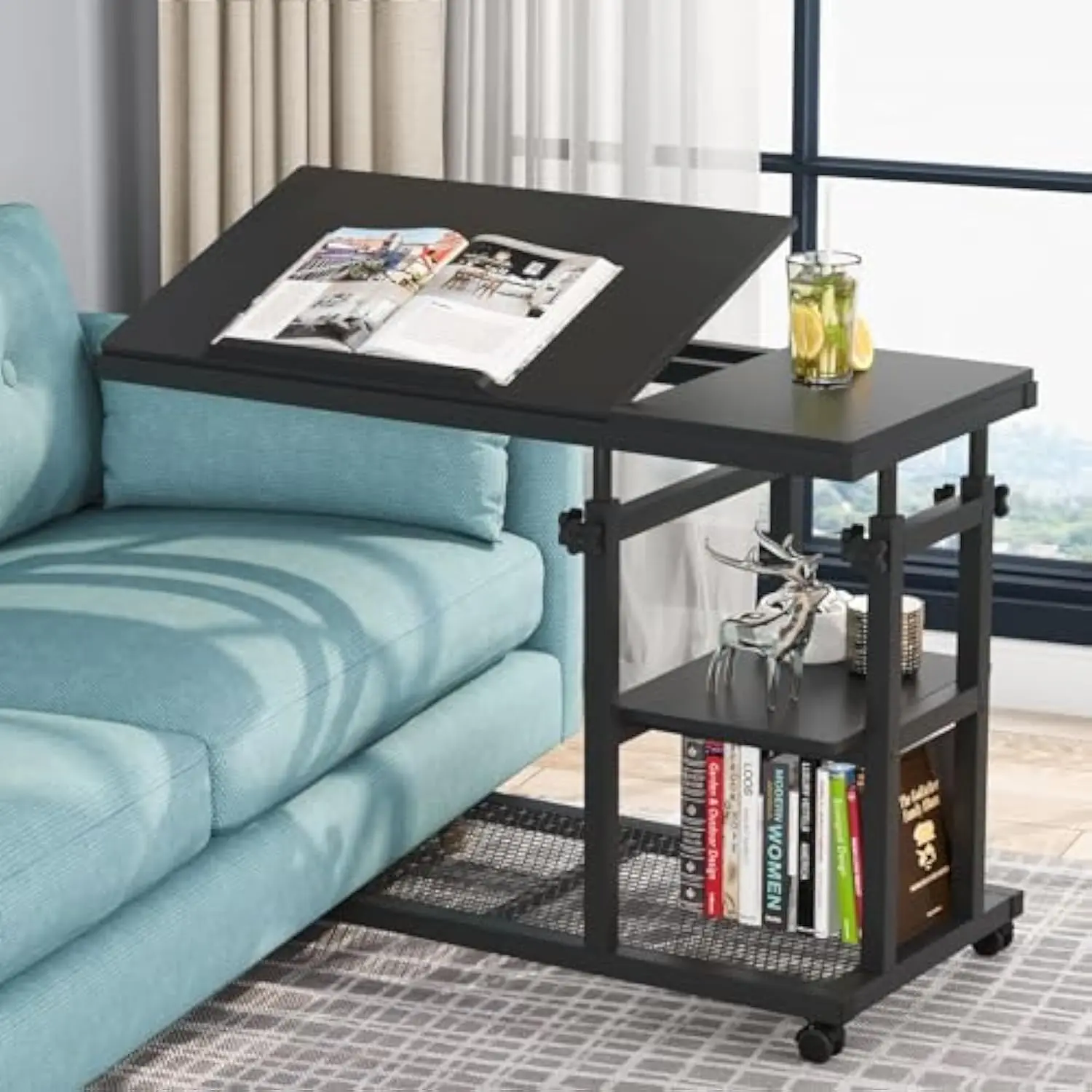 Height Adjustable C Table with Wheels, Mobile Couch Snack Side Table with Tiltable Drawing Board, Sofa Bedside Laptop Stand C
Height Adjustable C Table with Wheels, Mobile Couch Snack Side Table with Tiltable Drawing Board, Sofa Bedside Laptop Stand C