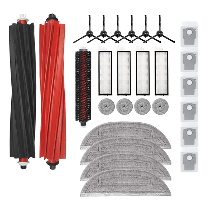 A66Z 26PCS Vacuum Cleaner Replacement Parts For Roborock S8 Max Ultra- Main Brush, Edge Brush, Mop Cloth, Dust Bag, Filter
A66Z 26PCS Vacuum Cleaner Replacement Parts For Roborock S8 Max Ultra- Main Brush, Edge Brush, Mop Cloth, Dust Bag, Filter