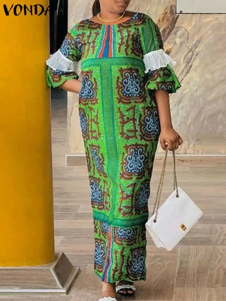 VONDA Summer Maxi Dress 2024 Women Bohemian Printed 3/4 Puff Sleeve Long Sundress Casual Loose Lace Patchwork Party Vestido Robe
VONDA Summer Maxi Dress 2024 Women Bohemian Printed 3/4 Puff Sleeve Long Sundress Casual Loose Lace Patchwork Party Vestido Robe