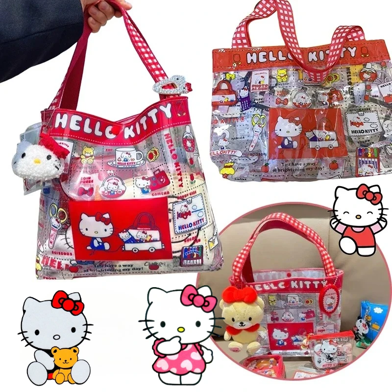 Sanrio Hello Kitty Transparent Shoulder Bag Tote Bag Pvc Waterproof Handbag Student Anime Backpack Travelling Shopping Bag Gift
Sanrio Hello Kitty Transparent Shoulder Bag Tote Bag Pvc Waterproof Handbag Student Anime Backpack Travelling Shopping Bag Gift