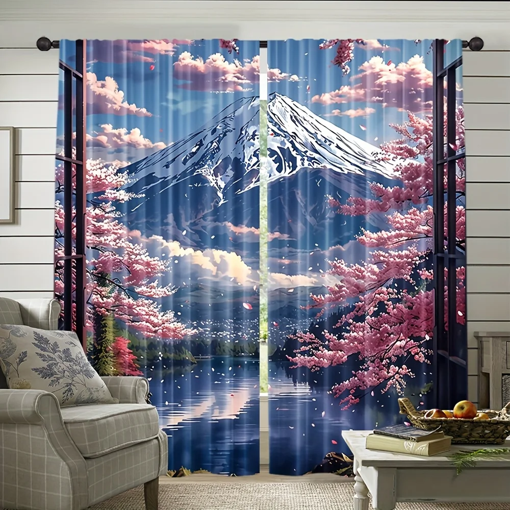 2pcs Mount Fuji Sakura Curtains Japanese Landscape Print Blackout Drape Living Room Bedroom Window Treatment Home Decor
2pcs Mount Fuji Sakura Curtains Japanese Landscape Print Blackout Drape Living Room Bedroom Window Treatment Home Decor