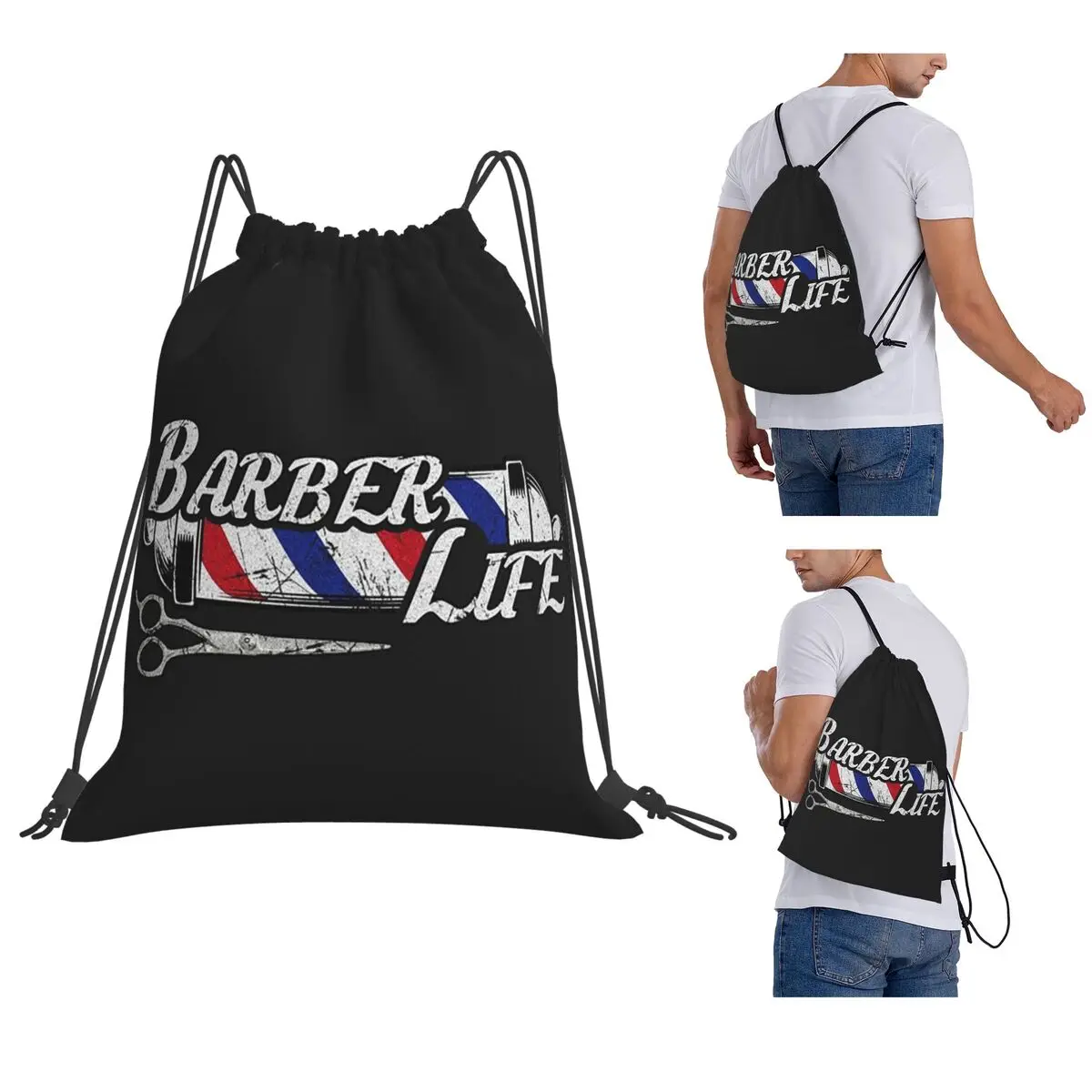 Barber Shop Sign Entrance Backpacks Casual Drawstring Bags Sports Bag Book Bags for Man Woman School
Barber Shop Sign Entrance Backpacks Casual Drawstring Bags Sports Bag Book Bags for Man Woman School