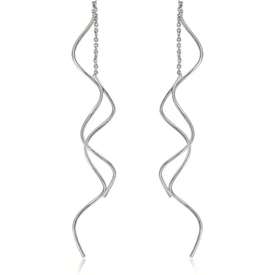 Exquisite Threader Dangle Earrings In Curve Twist Shape
Exquisite Threader Dangle Earrings In Curve Twist Shape