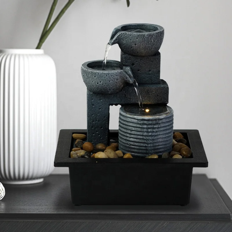 Design Resin Flowing Ornament Tabletop Meditation Stone Fountain Indoor Fountain and Waterfall Home Decor
Design Resin Flowing Ornament Tabletop Meditation Stone Fountain Indoor Fountain and Waterfall Home Decor