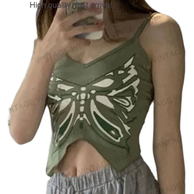 Retro Gray American Green Niche Design Butterfly Sling Women's Summer Hot Girl Vest
Retro Gray American Green Niche Design Butterfly Sling Women's Summer Hot Girl Vest