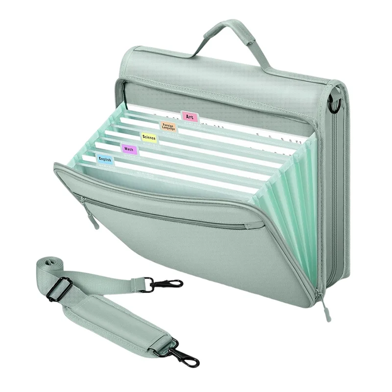 ABFM-Multi-Pocket 2 Inch Zipper Binder With 3 Ring Design, 500 Sheet Capacity 5 Tab Expanding File Folder, Zipper Bag Green
ABFM-Multi-Pocket 2 Inch Zipper Binder With 3 Ring Design, 500 Sheet Capacity 5 Tab Expanding File Folder, Zipper Bag Green