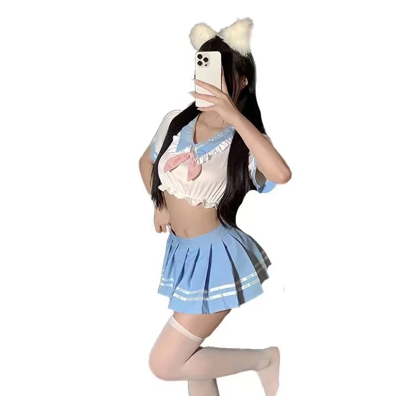Japanese Anime School Girl Cosplay JK Sailor Uniform Skirt Sets Sweet Short Sleeve Crop Top Outfit Navy Lingerie Sexy Two Pieces
Japanese Anime School Girl Cosplay JK Sailor Uniform Skirt Sets Sweet Short Sleeve Crop Top Outfit Navy Lingerie Sexy Two Pieces