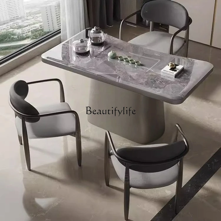 Balcony rock slab tea table household ultra-microcrystalline stone Kung Fu kettle integrated light luxury small tea table
Balcony rock slab tea table household ultra-microcrystalline stone Kung Fu kettle integrated light luxury small tea table