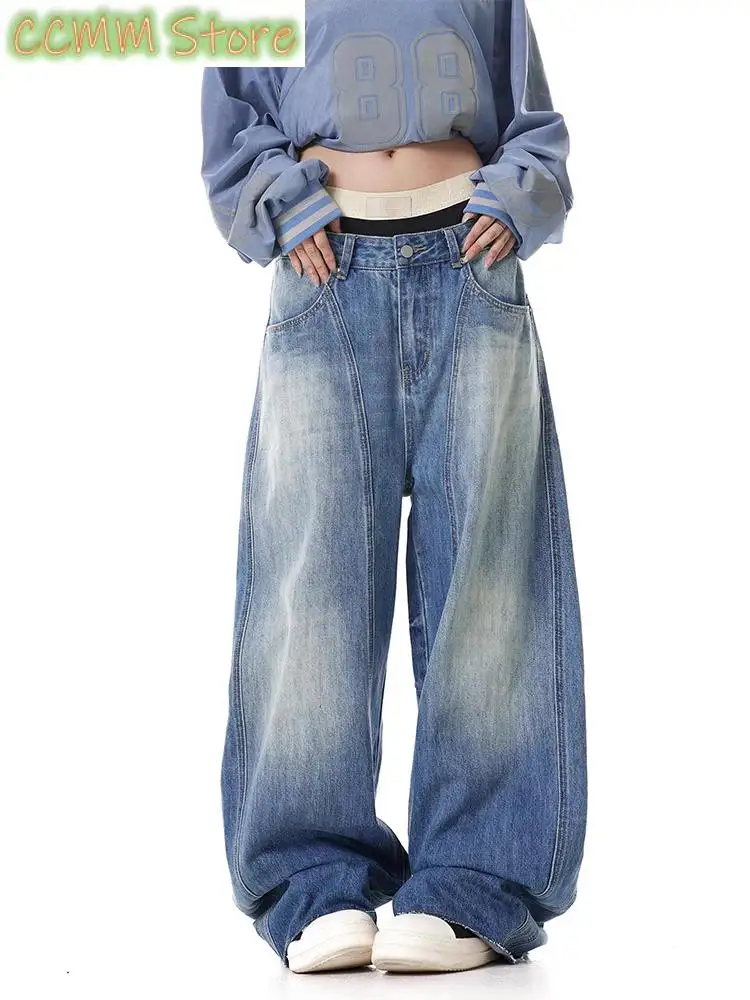 Women Retro Washed Lightning Patterned Wide Leg Jeans Cool Girl Fashion Bottoms Loose Denim Trousers Female Wide Leg Pants
Women Retro Washed Lightning Patterned Wide Leg Jeans Cool Girl Fashion Bottoms Loose Denim Trousers Female Wide Leg Pants