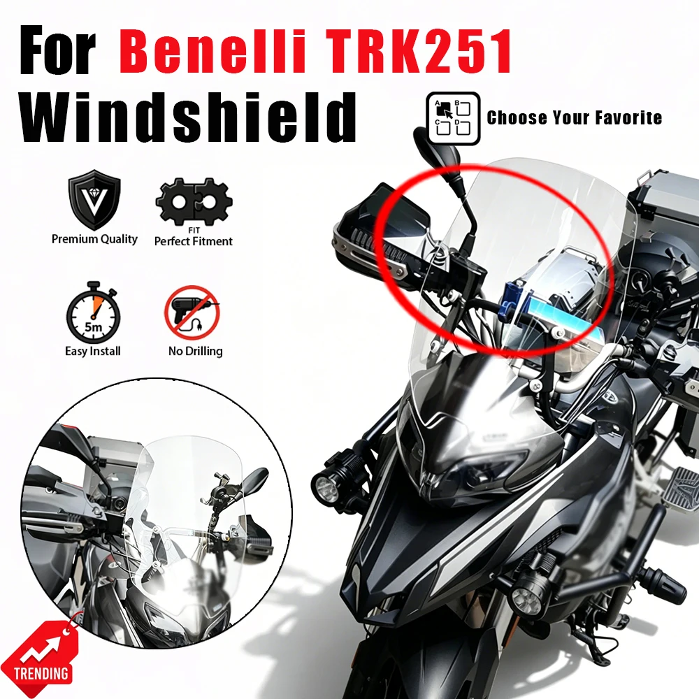Heightened Widened Front Windshield Windscreen Rain Deflector Modified Accessories for Benelli TRK251
Heightened Widened Front Windshield Windscreen Rain Deflector Modified Accessories for Benelli TRK251