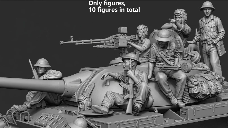 1/35 Scale Diecast Resin Figure Model Kit NVA Tank Riders Set 10 Figures Need To Be Assembled and Colored By Themselves No Tank
1/35 Scale Diecast Resin Figure Model Kit NVA Tank Riders Set 10 Figures Need To Be Assembled and Colored By Themselves No Tank