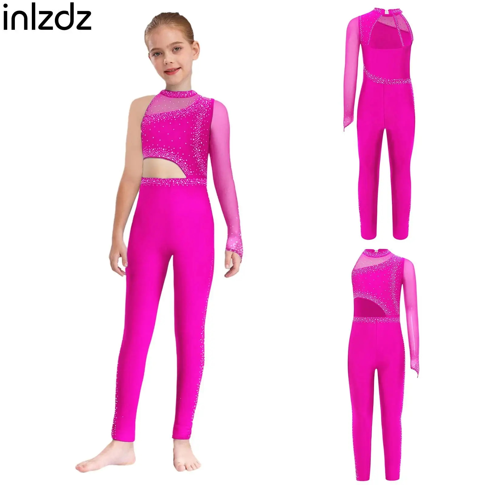 Kids Girls Shiny Rhinestones Gymnastics Jumpsuit Figure Skating Full Bodysuit Jumpsuit for Acrobatics Yoga Ballet Dancewear
Kids Girls Shiny Rhinestones Gymnastics Jumpsuit Figure Skating Full Bodysuit Jumpsuit for Acrobatics Yoga Ballet Dancewear
