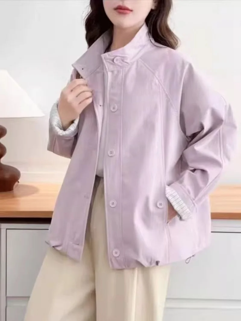 2026 Spring Women's Stand Up Collar Single Breasted Coat – Elastic Bottom Jacket, Thin & Trendy Top, Versatile Outerwear j403
2026 Spring Women's Stand Up Collar Single Breasted Coat – Elastic Bottom Jacket, Thin & Trendy Top, Versatile Outerwear j403