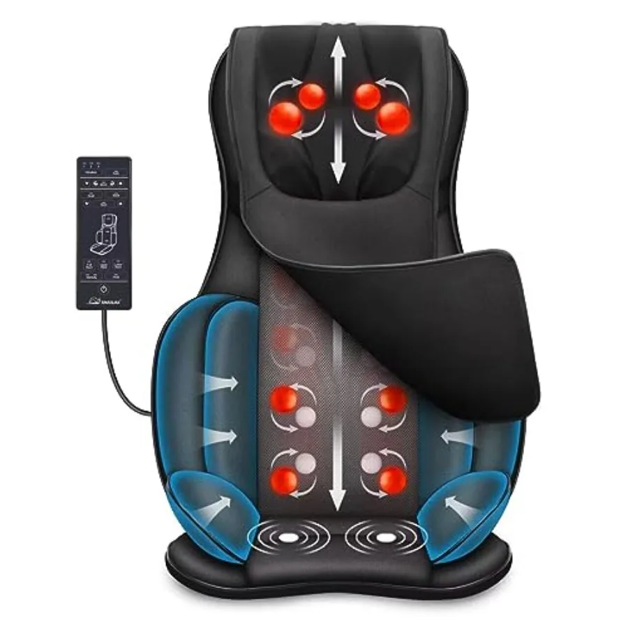 Массажер для шеи и спины с подогревом, массажная накидка на кресло для всего тела, регулируемая компрессионная роликовая подушка-массажер Шиацу для сиденья кресла
Массажер для шеи и спины с подогревом, массажная накидка на кресло для всего тела, регулируемая компрессионная роликовая подушка-массажер Шиацу для сиденья кресла