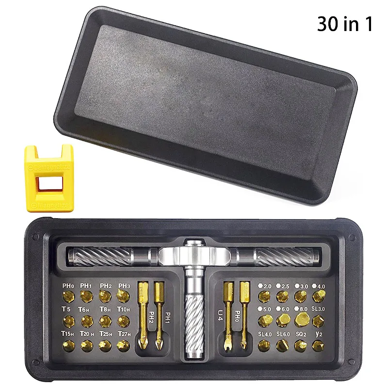 30 in 1 screwdriver set, ratchet Steel Multi Bit Magnetic Drive Set, DIY detachable precision repair kit, multifunctional
30 in 1 screwdriver set, ratchet Steel Multi Bit Magnetic Drive Set, DIY detachable precision repair kit, multifunctional