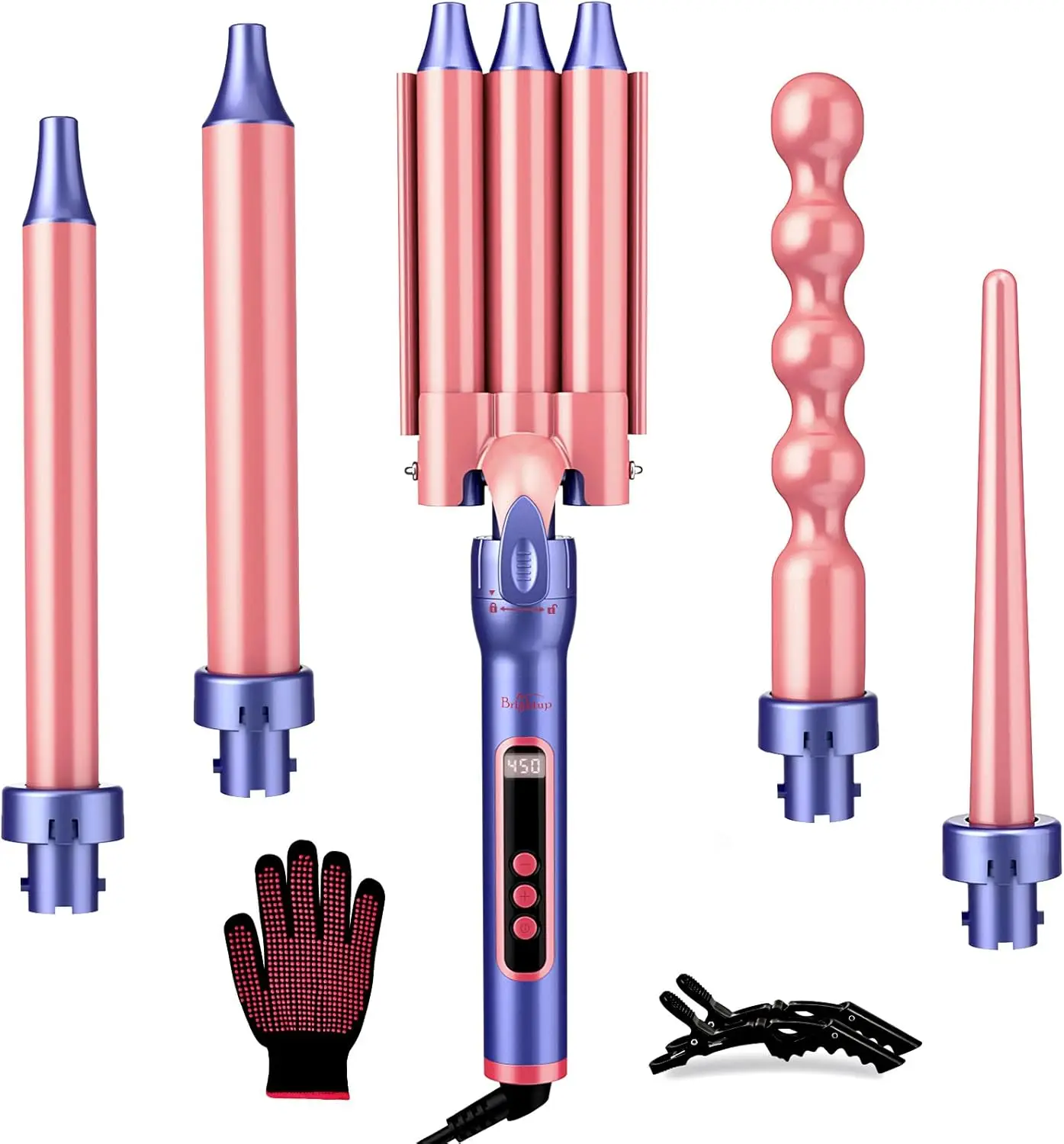 Щипцы для завивки 5-в-1 с ЖК-дисплеем, керамическими бочками и отрицательными ионами для волн и локонов без вьющихся волос
Щипцы для завивки 5-в-1 с ЖК-дисплеем, керамическими бочками и отрицательными ионами для волн и локонов без вьющихся волос