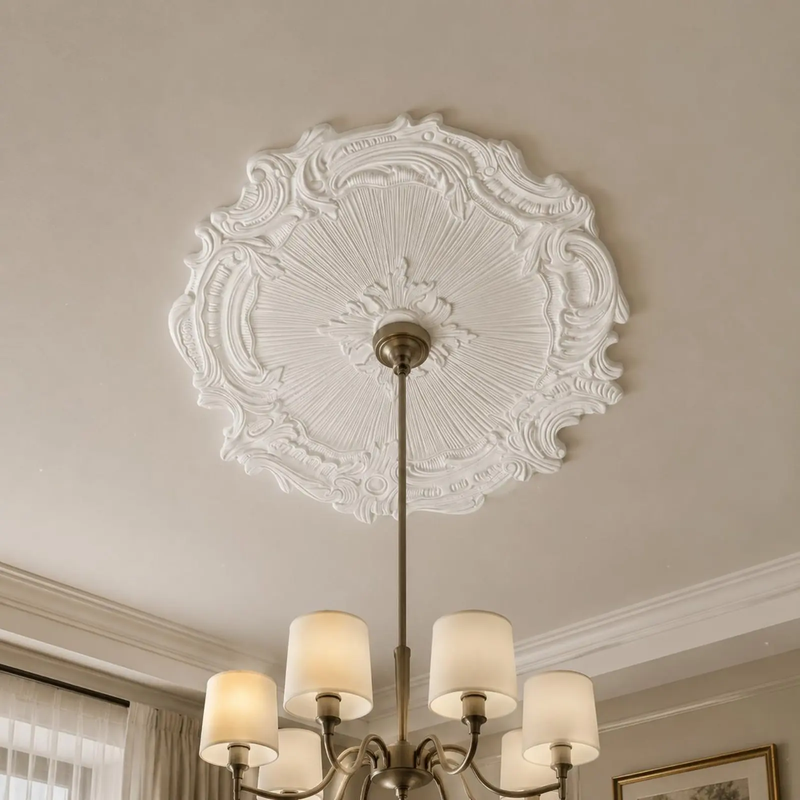 European Design Ceiling Medallion Paintable Ornate Round Ceiling Medallion Long-Lasting Factory Primed for Living Room
European Design Ceiling Medallion Paintable Ornate Round Ceiling Medallion Long-Lasting Factory Primed for Living Room
