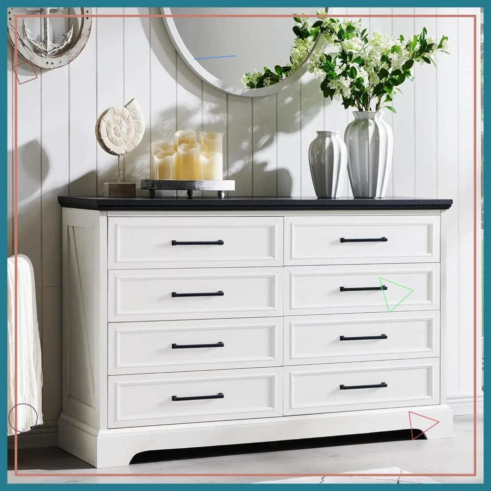 Комод в стиле фермерского дома с 8 ящиками, 52 дюйма в ширину, из массива дерева с металлическими ручками для хранения вещей в спальне
Комод в стиле фермерского дома с 8 ящиками, 52 дюйма в ширину, из массива дерева с металлическими ручками для хранения вещей в спальне