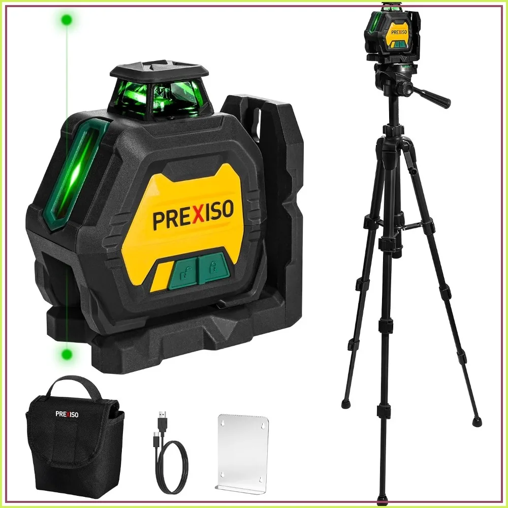 360 Laser Level with Tripod & 2 Plumb Dots - IP54 Rechargeable Self-Leveling Cross Line Laser - 3 Brightness Settings for Construction Ceiling
360 Laser Level with Tripod & 2 Plumb Dots - IP54 Rechargeable Self-Leveling Cross Line Laser - 3 Brightness Settings for Construction Ceiling