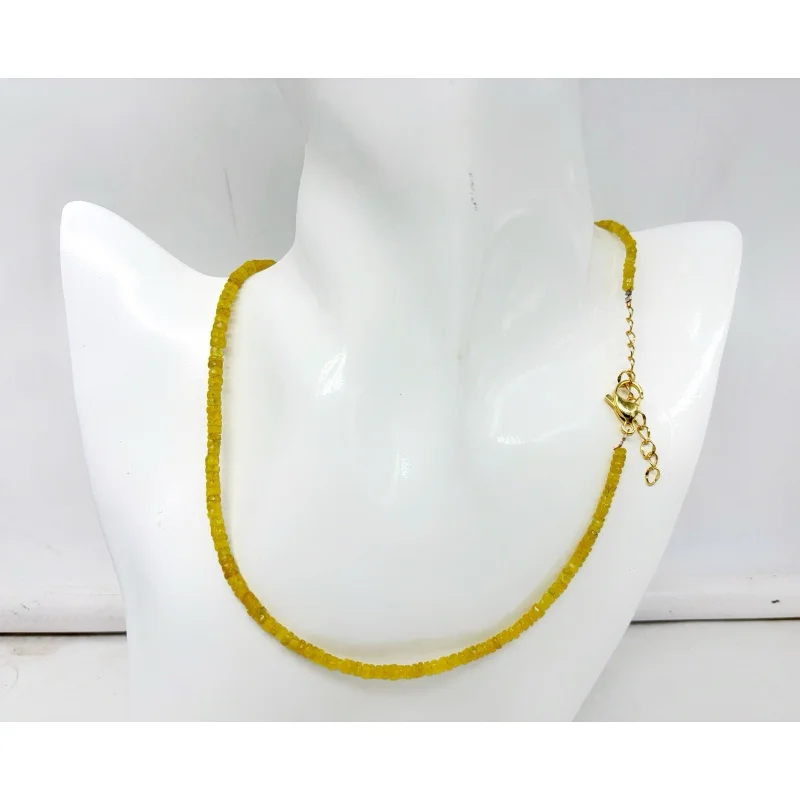 Yellow Sapphire Necklace 20” Round Faceted 4–5mm Beads Gold Plated Clasp
Yellow Sapphire Necklace 20” Round Faceted 4–5mm Beads Gold Plated Clasp