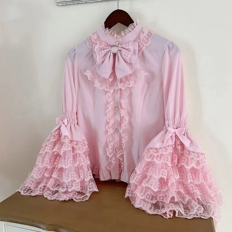 Women Shirts & Blouses Spring Summer Sweet And Lovely Lace Shirt Blouse Korean Reviews Many Girls Clothes Top Pink White Shirt
Women Shirts & Blouses Spring Summer Sweet And Lovely Lace Shirt Blouse Korean Reviews Many Girls Clothes Top Pink White Shirt