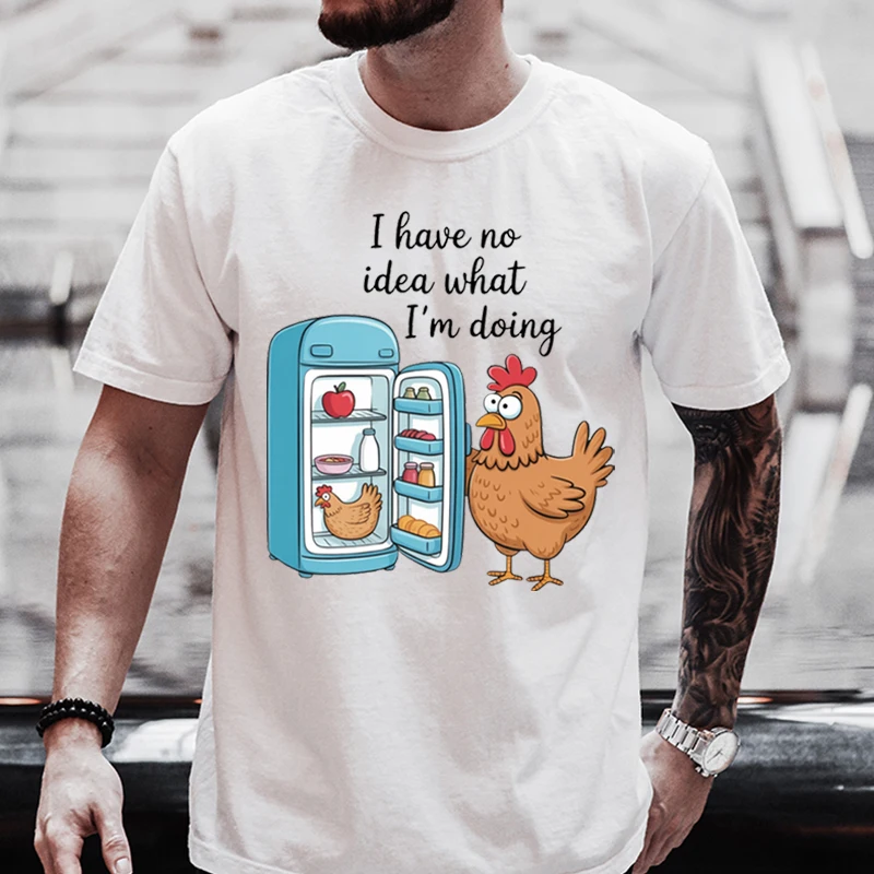 Funny Chicken Graphic Tee Men's High Quality 100% Cotton T-shirt I Have No Idea What I'm Doing Print Tshirt Men Women
Funny Chicken Graphic Tee Men's High Quality 100% Cotton T-shirt I Have No Idea What I'm Doing Print Tshirt Men Women