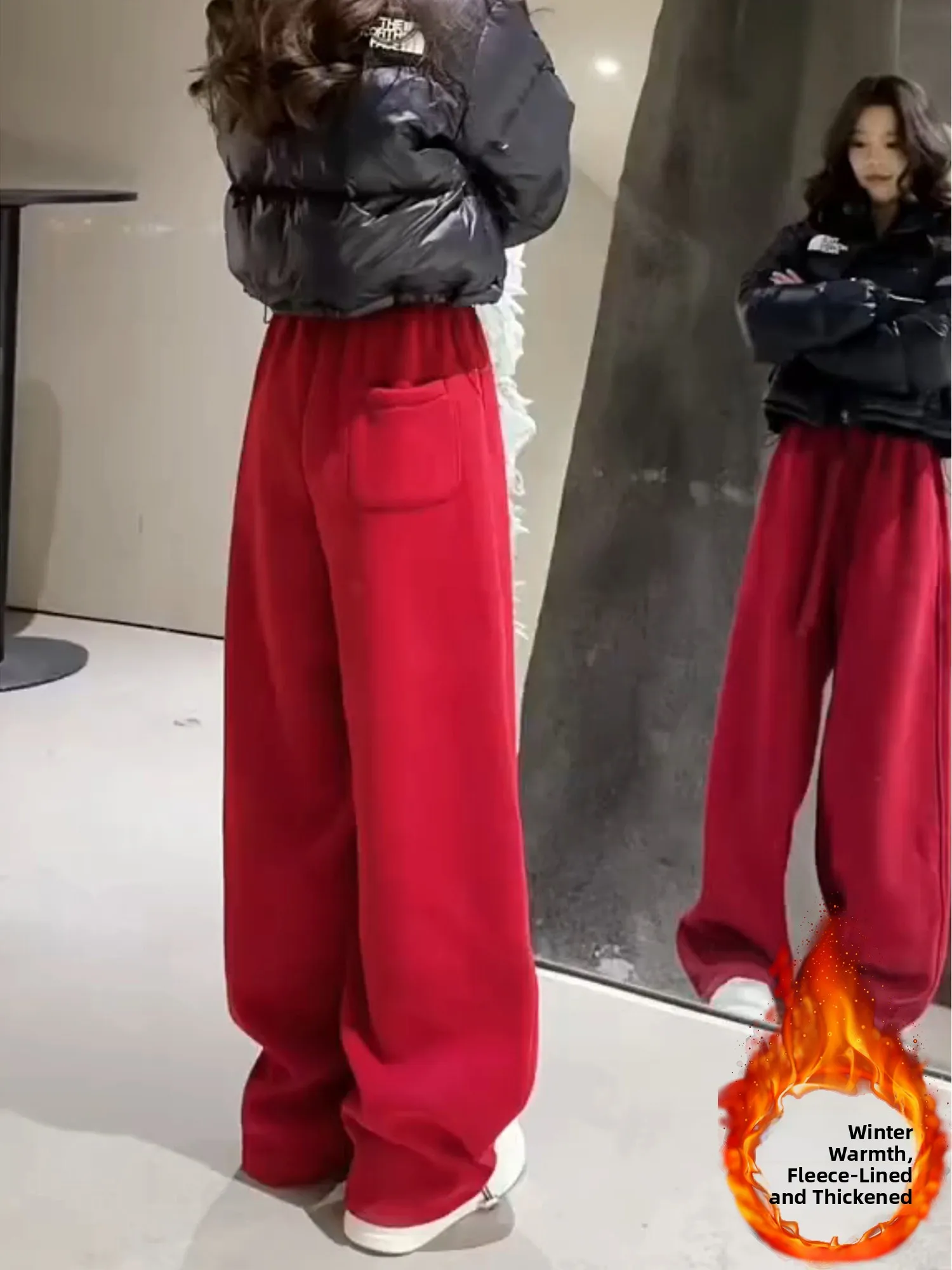 Red Fce Lined Sports Pants Women Winter New Sle ular Warm Casual Wide Leg Sweatpants High Waist Straight Leg Pants
Red Fce Lined Sports Pants Women Winter New Sle ular Warm Casual Wide Leg Sweatpants High Waist Straight Leg Pants