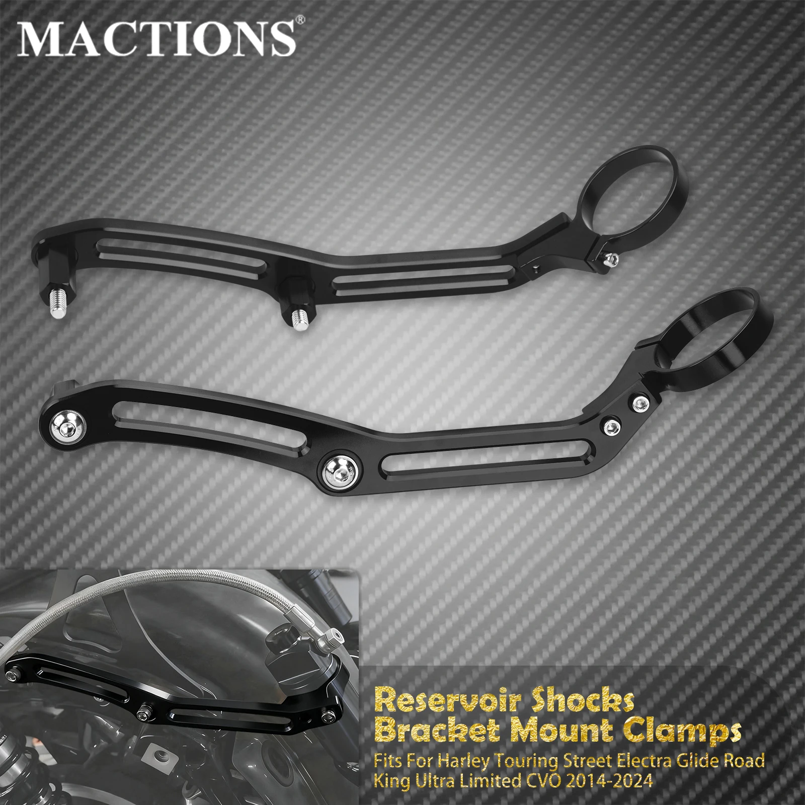 Motorcycle Remote Reservoir Shock Bracket Mount Clamps For Harley Touring Street Electra Glide Road King 14-Up Road Glide FLTRX
Motorcycle Remote Reservoir Shock Bracket Mount Clamps For Harley Touring Street Electra Glide Road King 14-Up Road Glide FLTRX