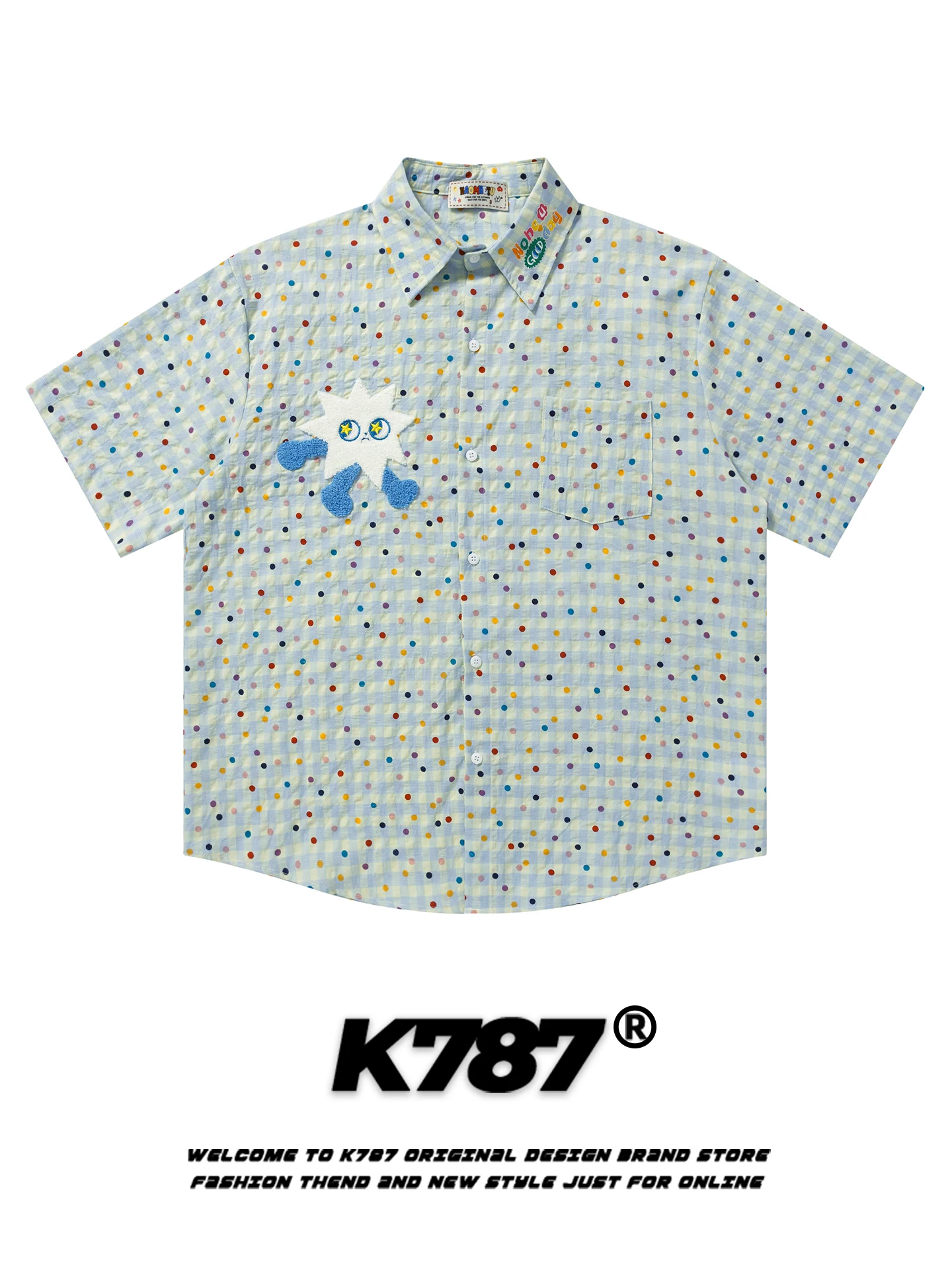 K787 American Street Sle ort Sve Polka Dot Plaid Casual irt Women Loose Fit Youthful Dopane Y2K Anti-Aging irt
K787 American Street Sle ort Sve Polka Dot Plaid Casual irt Women Loose Fit Youthful Dopane Y2K Anti-Aging irt