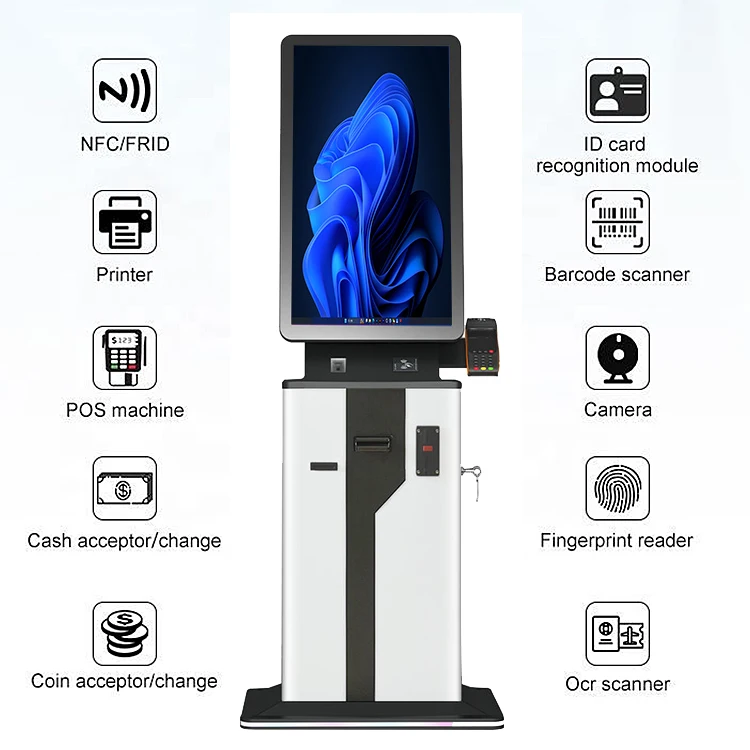 Hotel Check in and Check Out Kiosk with Credit Card Reader Scanner Payment Terminal 32 Inch Touch Screen Smart Self Service
Hotel Check in and Check Out Kiosk with Credit Card Reader Scanner Payment Terminal 32 Inch Touch Screen Smart Self Service