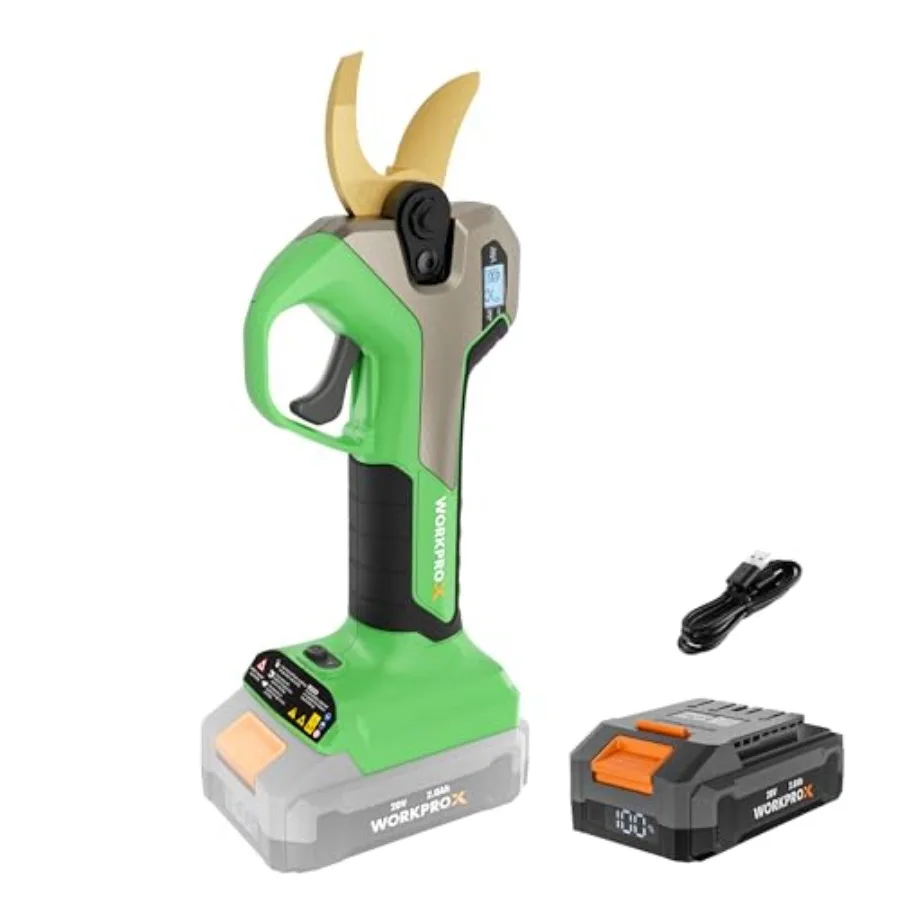 20V Cordless Pruning Shears with Brushless Motor and SK5 Titanium-Coated Blades 1.26 Cutting Capacity 2Ah Battery LCD Display G
20V Cordless Pruning Shears with Brushless Motor and SK5 Titanium-Coated Blades 1.26 Cutting Capacity 2Ah Battery LCD Display G