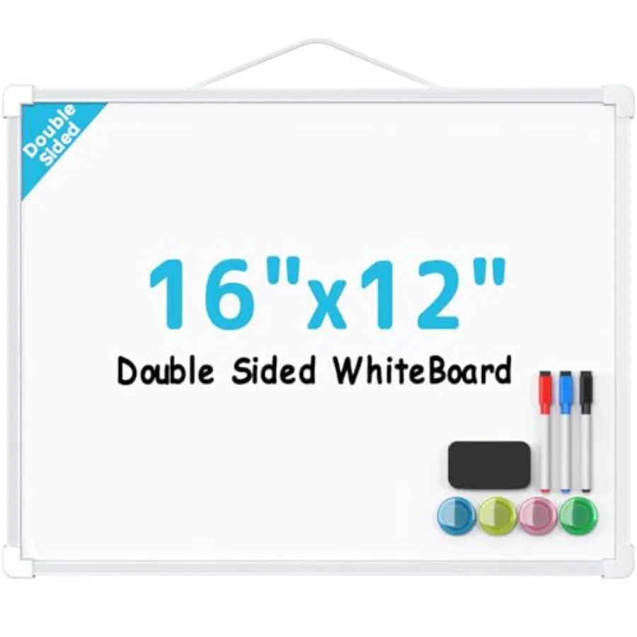 Double-Sided Dry Erase Board for Wall, Hanging board, Small Dry Erase Board with 3 Markers and 4 Magnets, Portable board for Pl
Double-Sided Dry Erase Board for Wall, Hanging board, Small Dry Erase Board with 3 Markers and 4 Magnets, Portable board for Pl