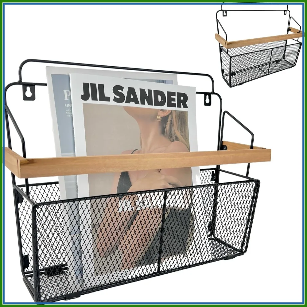 Wall File Organizer with Wooden Trim, Hanging Magazine Rack, Metal Wire Holder for Office & Living Room, 2 Packs
Wall File Organizer with Wooden Trim, Hanging Magazine Rack, Metal Wire Holder for Office & Living Room, 2 Packs